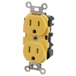 Marinco 15A 125V Duplex Straight Blade Receptacle Yellow Marinco Electrical Group 5262CRR 
